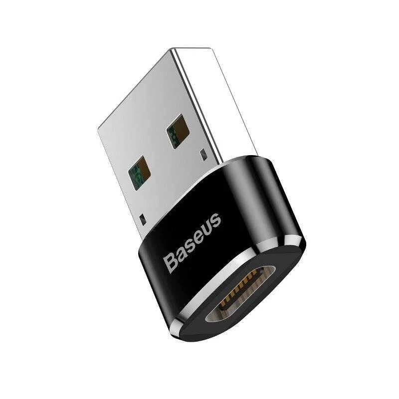 Baseus USB-Stecker auf Typ-C-Buchse Adapter Konverter Schwarz