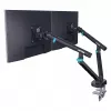 Monitorhalterung DIGITUS Dual-Design für 2 × 35-Zoll-Bildschirme, Klemme, 2 × 10 kg, VESA 75×75–100×100, Neigung -45–90°