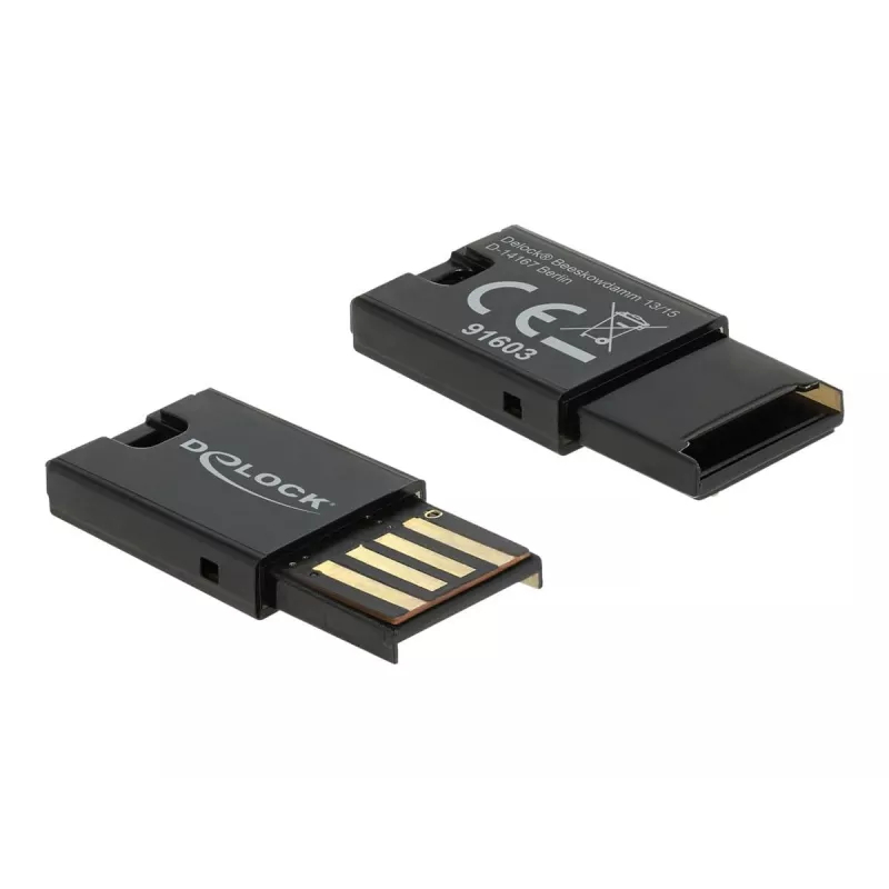 DeLOCK USB 2.0 Kartenleser Schwarz Micro SD MicroSDHC MicroSDXC 480 Mbit/s
