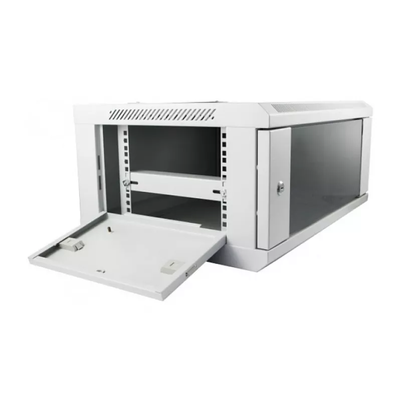 Wandmontierter Rack-Schrank ALLNET ALL-SMC6604GRAU 4U, grau, 50 kg Tragfähigkeit, Schlüsselschloss
