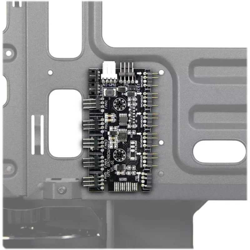 Gehäuse INTER-TECH X-608 INFINITY MICRO, microATX, RGB, Front- und Seitenteil aus gehärtetem Glas, ohne Netzteil