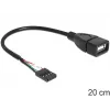 Delock Kabel USB Stiftleistenbuchse > USB 2.0 Typ-A Buchse 20 cm (83291)