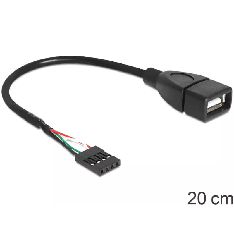 Delock Kabel USB Stiftleistenbuchse > USB 2.0 Typ-A Buchse 20 cm (83291)