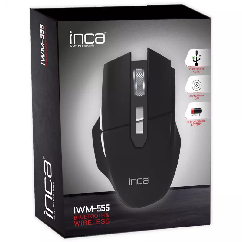 Cian Technology GmbH INCA Maus IWM-555 Bluetooth & Wireless Akku USB-C SW Einzelhandel - Maus - Bluetooth