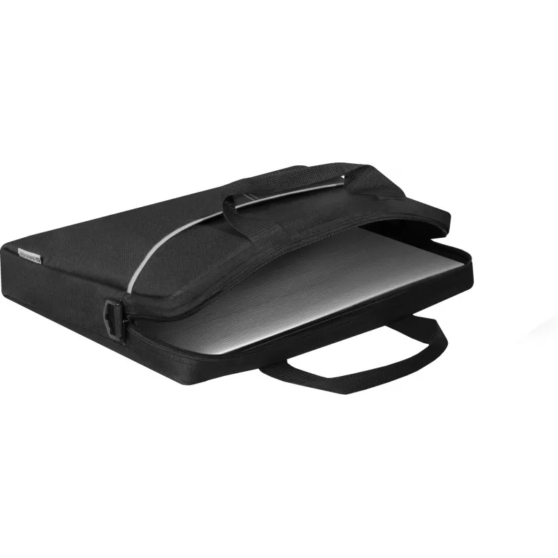 Laptoptasche DEFENDER Lite 39,6 cm (15,6 Zoll) Schwarz/Grau, Polyester, Reißverschluss, Tragegriff, abnehmbarer Schultergurt