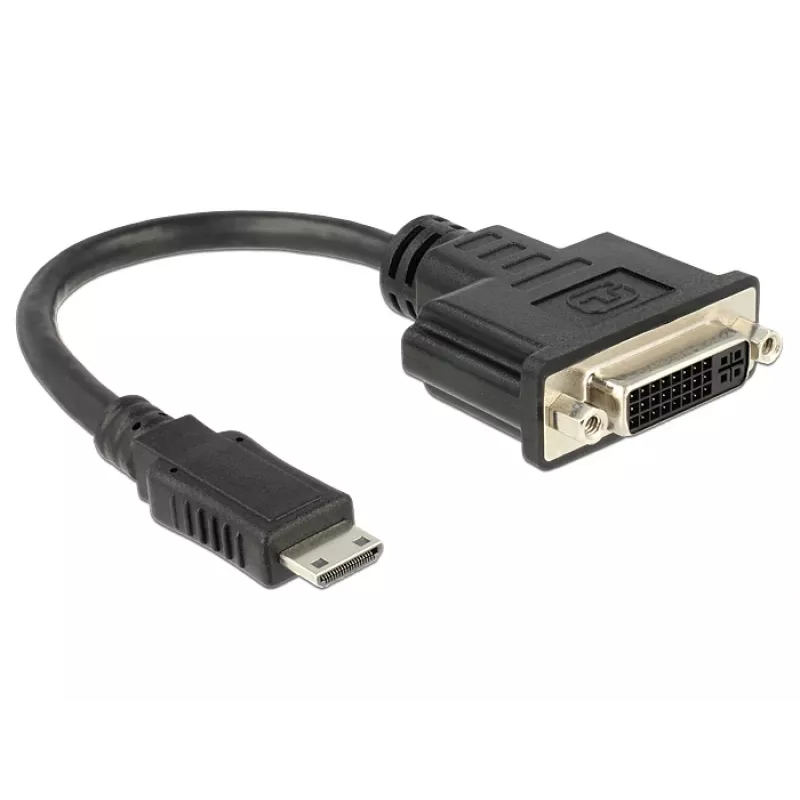 Video-Kabeladapter DeLOCK 65564 0,2 m HDMI Typ C auf DVI‑D Schwarz