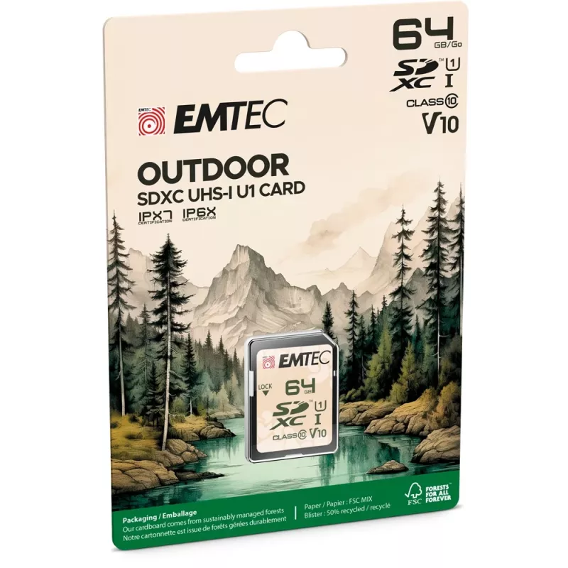 Flash-Speicher Emtec 64GB UHS-I SDHC V30/V10 Outdoor