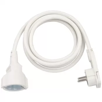 brennenstuhl H05VV-F 3G1,5 - Strom-Verlängerungskabel - CEE 7/4 (W) auf CEE 7/4 (M) - 3,0 m - Weiß (1168980230)