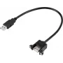 Renkforce USB-Kabel USB 2.0 USB-A-Stecker, USB-A-Buchse 0,25 m Schwarz für Installation, schraubbar RF-5720402 (RF-5720402)