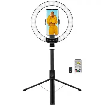 LogiLink Smartphone-Ringleuchte mit Selfie-Stick-Stativ, DM 20cm (AA0156)