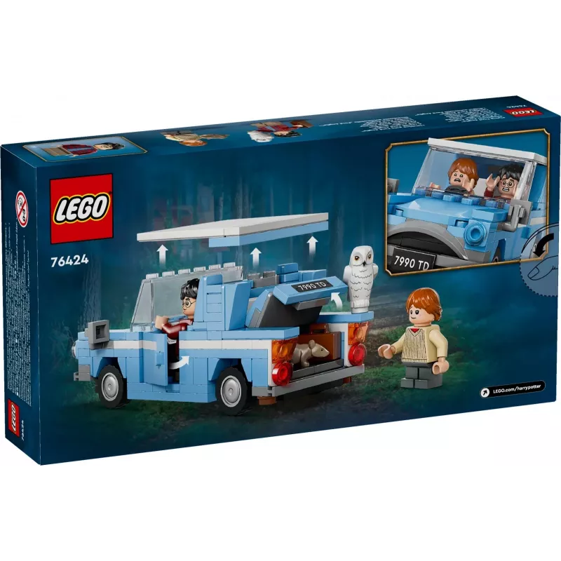 LEGO Harry Potter Fliegender Ford Anglia Auto-Spielzeug für Kinder ab 7 Jahren, Jungen und Mädchen, baubares Modell mit Ron Weasley Minifigur und Hedwig
