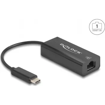 Netzwerkadapter DELOCK 64306 USB Type-C auf Ethernet 100 Mbit/s, kabelgebunden, schwarz