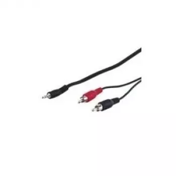 Wentronic Goobay 3,5mm-Klinke-/Cinch-Adapterkabel HQ, Schwarz, 3 m – Klinke 3,5 mm-Stecker (3-polig, Stereo) > 2x Cinch-Stecker (Audio links/rechts) (51650)