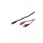 Wentronic Goobay 3,5mm-Klinke-/Cinch-Adapterkabel HQ, Schwarz, 3 m – Klinke 3,5 mm-Stecker (3-polig, Stereo) > 2x Cinch-Stecker (Audio links/rechts) (51650)