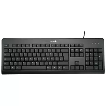 Tastatur Wortmann AG TERRA 1500 – Full-Size USB QWERTZ, französisches Layout, Schwarz, Maus inklusive