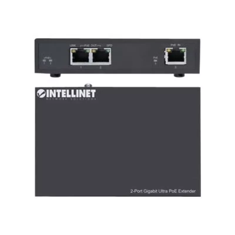 Netzwerksender Intellinet 2-Port Gigabit Ultra PoE Extender
