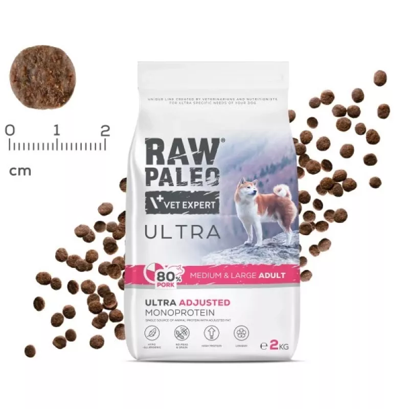 RAW PALEO Ultra Pork Medium & Large Adult - Trockenfutter für Hunde - 10 kg