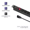 Qoltec 53998 Steckdosenleiste für RACK 19 | 1U | 10A | PDU | 8xIEC C13 | 2m