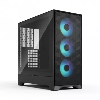 Fractal Design Pop 2 Air Schwarz Solid Midi-Tower-PC-Gehäuse — ATX-Unterstützung, 3x 120 mm Frontlüfter, 2,5/3,5-Zoll-Laufwerksschächte, 215×481×462 mm