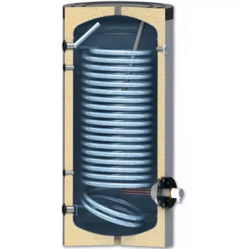 Sunsystem | SWPN200 | Emaillierter Warmwasserspeicher 200L mit Wärmetauscher 1,9 m
