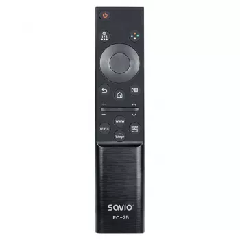 SAVIO RC-25 Infrarot-TV-Fernbedienung, Drucktasteneingabe, Schwarz, Reichweite bis zu 10 m, für 1 Gerät, verwendet 2x AAA