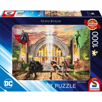 Thomas Kinkade Studios: DC Justice League - Hall Of Justice, Puzzle 1000 Teile
