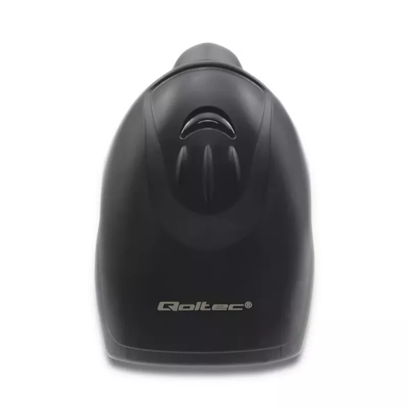 Handheld-Barcodeleser QOLTEC 50866 — 1D-Laserscanner, USB kabelgebunden, 600 mm Reichweite, schwarz, 161,5×88×77 mm