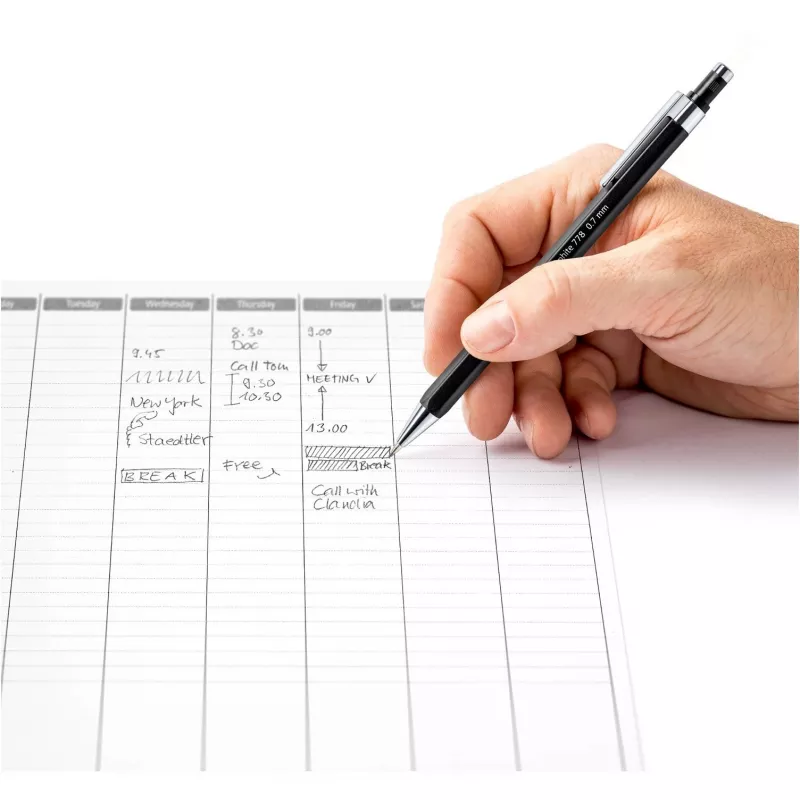 Druckbleistift Staedtler 778 07-9, sechskantiger Schaft, schwarz, 0,7 mm Mine