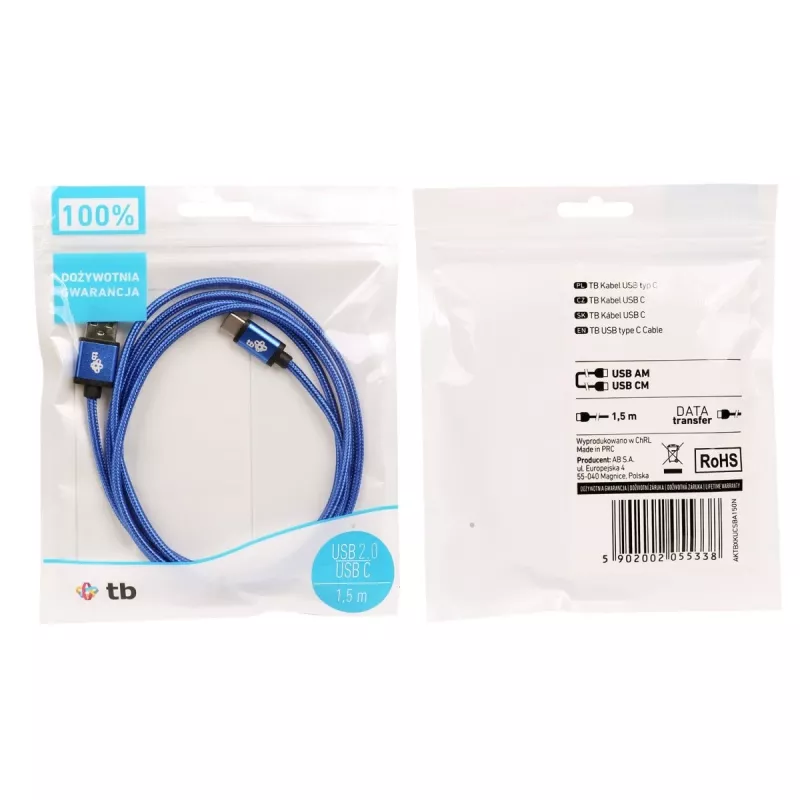 TB USB - USB-C-Kabel 1,5 m. Marineblau (AKTBXKUCSBA150N)