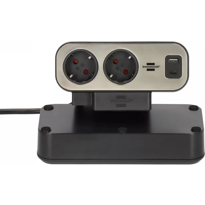 Power Extension Brennenstuhl 1153580210 2m 9 AC Outlets Indoor Schwarz Silber