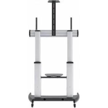 Manhattan Trolley Mount Stand für TV & Monitore, Für Bildschirme: 60 Zoll bis 100 Zoll, VESA-Kompatibilität: alle zwischen 200x200 und 800x600mm – Überprüfen Sie die Abmessungen der vier Befestigungslöcher auf der Rückseite des Bildschirms, um sicherzustellen, dass es passt, Max. 100kg, Höhenverstellbar 1200 bis 1685mm, LFD, Halterung