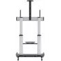 Manhattan Trolley Mount Stand für TV & Monitore, Für Bildschirme: 60 Zoll bis 100 Zoll, VESA-Kompatibilität: alle zwischen 200x200 und 800x600mm – Überprüfen Sie die Abmessungen der vier Befestigungslöcher auf der Rückseite des Bildschirms, um sicherzustellen, dass es passt, Max. 100kg, Höhenverstellbar 1200 bis 1685mm, LFD, Halterung