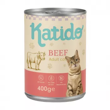 KATIDO Rind - Nassfutter für Katzen - 400g
