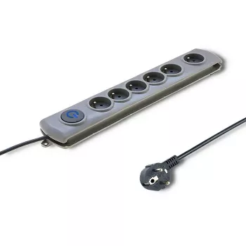 Überspannungsschutz Qoltec 50165 Grau 6 AC-Steckdosen 230 V 1,8 m