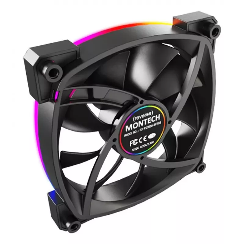 Montech RX120 PWM Computergehäuselüfter 12 cm Schwarz 3 St.