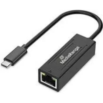 USB-Typ-C-auf-RJ45-Ethernet-Adapter MediaRange MRCS237, Gigabit 10/100/1000 Mbps, 20 cm, Schwarz