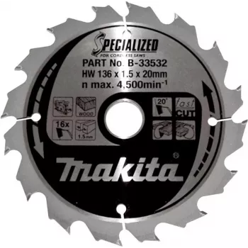 Makita Specialized - Kreissägeblatt - für Holz - 136 mm - 16 Zähne (B-33532)