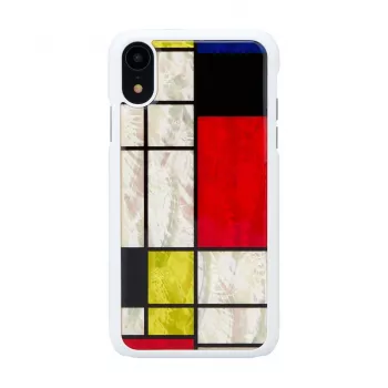 Smartphone-Hülle iKins für iPhone XR Mondrian White – schützende Hartschalen-Rückabdeckung