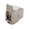 Geschirmter Cat.6A schlank Keystone Jack, EQUIP 767223, werkzeugfrei, RJ-45, flach, Silber, 8 Stück
