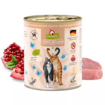 Nassfutter für Katzen Fox4Pets DeliCATessen Pur Kalb 800 g Dose, adult, Alleinfutter, hypoallergen, gluten- und sojafrei