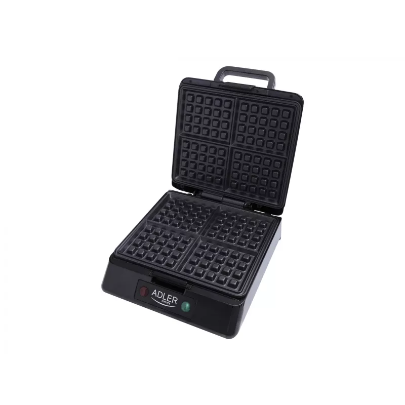 Adler AD 3036 Waffeleisen für 4 Waffeln Schwarz, Grau 1500 W