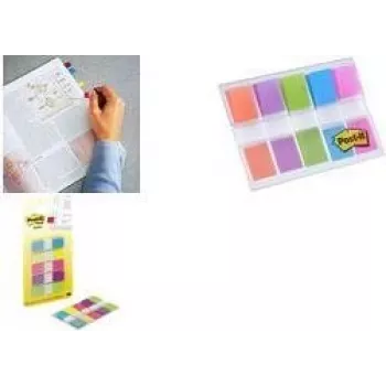 Selbstklebende Index-Haftstreifen 3M Post-It 7100102672 – 11,9×43,2 mm, 5 Farben, 100 Blatt