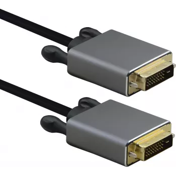 DVI-Kabel helos Anschlusskabel DVI Stecker-zu-Stecker PREMIUM 4K 5,0 m schwarz