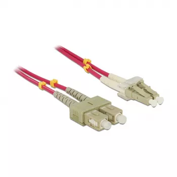LWL-Kabel DELOCK LC–SC 5 m, Multimode 50 µm, Vollduplex, violett