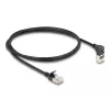 DeLOCK RJ45 Netzwerkkabel Cat.6A S/FTP schlank 90° nach oben abgewinkelt 1 m schwarz