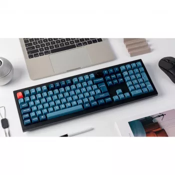 V6 Max, Gaming-Tastatur schwarz/blau-grau, DE-Layout, Gateron Jupiter Red, Hot-Swap, RGB