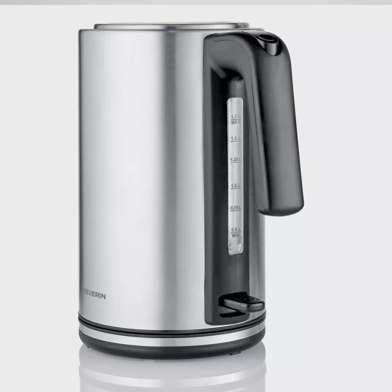 Wasserkocher SEVERIN WK 3449 — 1,7 L, 2400 W, Edelstahl/Kunststoff, schwarz-silber