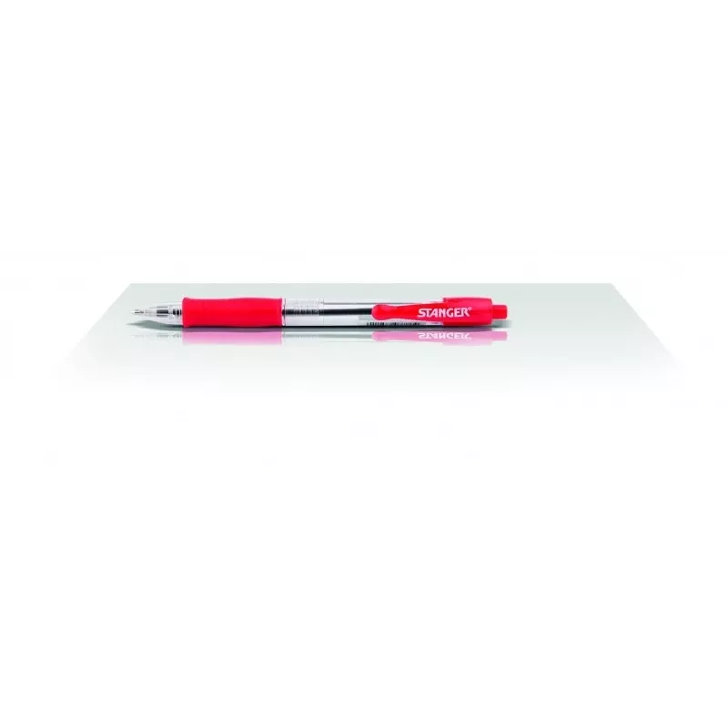 Kugelschreiber Stanger 18000300040 Softgrip einziehbar – rote Tinte, einziehbare Spitze, Softgrip