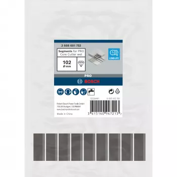 Bosch-Schneidsegmente 102 x 450 mm, 1 1/4 Zoll Bohrung (Modell 2608601752)