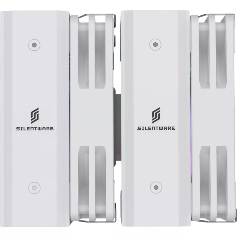 CPU-Kühler Silentware Titan RGB White, Dual-Tower-Luftkühler, 265 W TDP, 2× 120 mm PWM ARGB-Lüfter